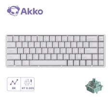 Akko 악코 MOD68 마그네틱 자석축 핫스왑 68키 유무선 8k 게이밍 키보드 래피드 트리거 ARGB RT0.005mm AstroAim/Astrlink 자석축, 미스티 화이트(유선-알루미늄), AstroAim Magnetic Switch
