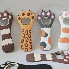 fooi 귀여운 고양이발 자석 오프너 냉장고부착 병따개 5시전 당일발송, 브라운, 1개