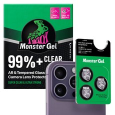 몬스터겔 빛번짐방지 양면AR 휴대폰 카메라 렌즈 보호필름 링 강화유리 아이폰 액정보호필름 1p+부착틀, 1세트