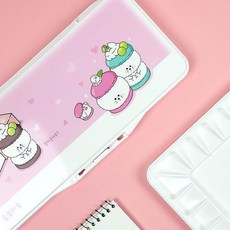 깔끔한 미술용 팔레트 핑크 3P 유치원 초등 파레트 귀여운 유치원 초등 파레트 학원 팔레트 준비물 용품 dew+965op