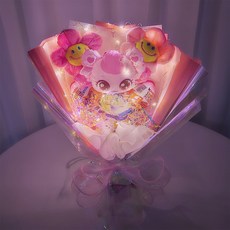 티니핑 홀로그램 LED 킨더조이 인형꽃다발, 하츄핑