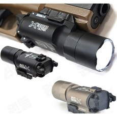 X300U-A 전술라이트 보급형 500루멘 LED 건라이트, 1개, 블랙