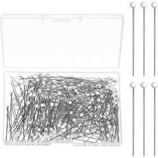 스트레이트 퀼팅 핀 재봉 볼 유리 헤드 화이트 드레스메이커 원단용 DIY 장식 공예 프로젝트용 300 PCS