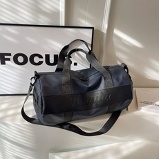 短途旅行包女輕便手提斜挎男士乾溼分離游泳訓練包防水運動健身包, 黛藍色