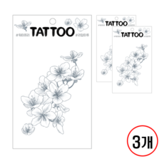 타투스티커(쁘띠팬시), 3개, 벚꽃