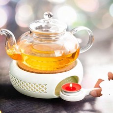 원형 공기순환 코르크 화이트 도자기 티라이트홀더 S2 티라이트캔들 티워머 주전자워머 도자기워머