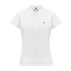 타미힐피거 클래식 슬림 여자 반팔 티셔츠 폴로티 카라티 화이트 1M57636661-100