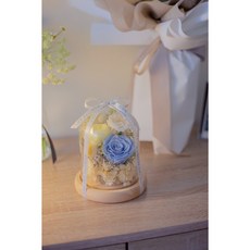 DAY OFF 永生花夜燈燈盅 畢業禮物 永生花玻璃鐘罩 情人節禮物 乾燥花交換禮物 婚禮小物 生日禮物 七夕, 泡泡檸檬