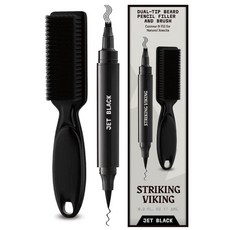 Striking Viking Beard Pencil Filler For Men - Dark Brown 1 Pen 1 Brush - Temporary Beard Dye - Wa, Beard Pen With Brush, Jet Black