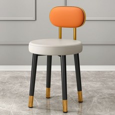 화장대의자 등받이 스툴 메이크업 카페 양털 흰색 파우더룸 침실 수툴, 골드백 오렌지그레이