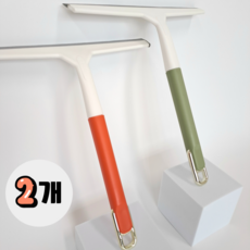 올리 욕실 물기제거 스퀴지 미니, 라이트 카키 & 오렌지, 2개