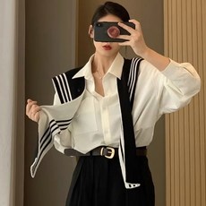 양면 어깨숄 니트 레이어드 어깨 어부바 가디건 니트숄 페이크