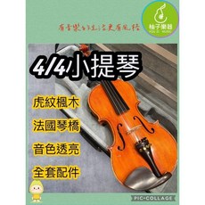 4/4小提琴 虎紋楓木 法國琴橋 全套配件, 1個