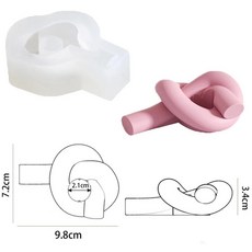 매듭 더블 보어 실린더 캔들 거치대 몰드 테라피 석고 실리콘 시멘트 콘크리트 수제 촛대, 색상: 2. A Silicone Mold