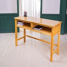 全實木雙人課桌椅 桌子 書桌 中小學生學校傢用兒童培訓輔導學習寫字書桌 木桌 R0NB, 全實木雙人桌