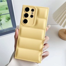 S25 울트라 패딩케이스 핑크 여자 겨울 촉감 S25 컬로 s23 슬림 실리콘 s24, 삼성 갤럭시 A32, 은색