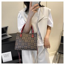 수지네작업실 체크토트백 가죽가방DIY 국내 배송 만들기 직접 만드는 공예 만들기 패키지, 1개, 체크토트백 무늬레드