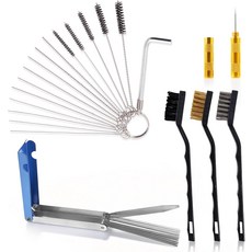 Zesllwid 카뷰레터 클리닝 키트 3 와이어 0 바늘 5 나일론 브러시 대형 모터사이클 ATV 잔디 깎는 기계 소형 엔진용 픽 앤 렌치 세트 스테인리스 스틸 토치 팁