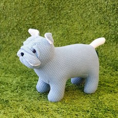 아티슈슈 동물인형 장난감 아기공룡 코끼리 기린 꽃사슴 유니콘 조랑말 사슴 강아지 고양이 당나귀 토끼 코뿔소 공룡 인형 선물, 불독인형 (블루)강아지인형, 23cm, 1개