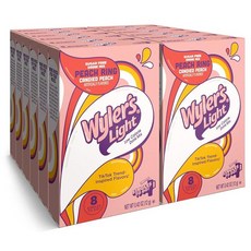 와일러스 라이트 싱글 투 고 파우더 패킷 워터 드링크 믹스 워터톡 코튼 캔디 96인분 8 카운트 x 12팩 (Flavor Name-Watertok Peach Ring)