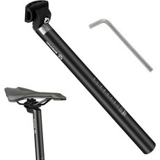 WOWSPORT 자전거 시트 포스트 25.427.228.630.931.6mm x 350mm 경량 알루미늄 합금 - MTB 로드 바이크 BMX 통근용으로 조정 가능, Black,25.4mm