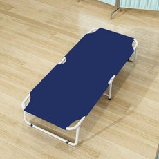 싱글 더블 데크 레저 야외 캠프 침대 간단한 긴급 재해 구호 캔버스 캠핑 점심 시간 휴대용 접이식, 파란색