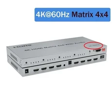 HDMI 트루 매트릭스 스위치 스플리터 선택기 광학 3.5mm 오디오 출력 4K 4 in out 30Hz 또는, 01 빠른, 02 4K 60Hz Version, 01 with UK Plug