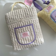 Sol Studio 韓式絎縫收納包, 長型-紫色邊邊