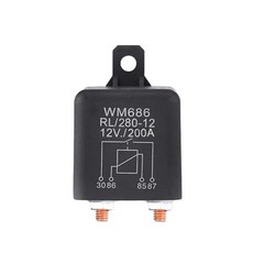 대전류 릴레이 200A - DC12V 입력 - 배터리 방전방지 차량용 중장비 캠핑카 스위치, 1개