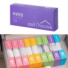 아스티하우스 서랍쏙 위생장갑 일회용 크린장갑 M(중), 1개, 100개입