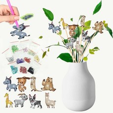 페인팅 키트 아크릴 소재 동물 테마 꽃꽂이 정원 장식용, 1개, 2. HC0031