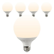 비츠온 원하 볼구 G95 LED 전구 12W 화이트 숏타입, 주백색, 5개