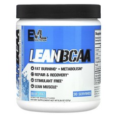 EVLUTIONNUTRITION LEAN BCAA保健粉 藍覆盆莓味, 1罐, 237g