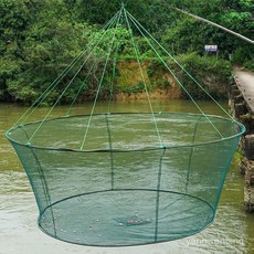 접이식 자리돔 뜰채 대형 그물 낚시 투망 건질투망 새우 장어 그물망 지름80cm높이35cm