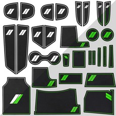 SENSHINE 닷지 충전기 액세서리 2010-2014 미끄럼 방지 먼지 방지 컵 홀더 인서트 센터 콘솔 시프터 라이너 트림 도어 패킷 매트 프리미엄 커스텀 인테리어 29피스, 화이트, 어둠 속에서 빛납니다