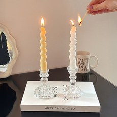 크림벨라 트윈 테이퍼 캔들 오브제 인테리어 소품 답례품, 3. 핑크베리, 향기(에어캡비닐포장)