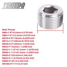 304 스테인레스 스틸 내부 파이프 육각형 커넥터, 1/4, Male Plug