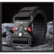 正品戰術腰帶快速釋放戶外腰帶柔軟真尼龍運動配件男女黑帶, 紅色和黑色, 1個