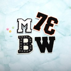 짱패브릭 W94 뽀글와펜, 블랙더블유뽀글와펜, 1개, 블랙더블유뽀글와펜
