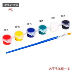 兒童草帽DIY繪畫帽，幼兒園塗色彩繪塗鴉手繪材料包，親子手工畫畫草帽, 6色1筆