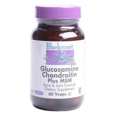 Bluebonnet 葡萄糖胺軟骨素plusMSM植物膠囊, 1個, 60 件