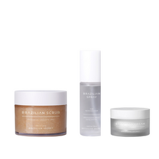 브라질리언시크릿 브라질리언 왁싱 애프터케어 세트 왁싱 후 인그로운헤어 관리, 모이스처케어(스크럽+스프레이+모이스처크림), 스트로베리&로즈마리, 1개