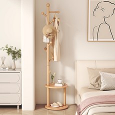 원목 수납 행거 다용도 스탠드 옷걸이, 우드톤