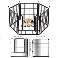 강아지울타리 애견울타리 야외 중형견팬스 견사, 1개, 100cmx120cm 6개 세트