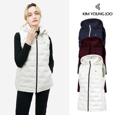 [사은품증정] 김영주 여성 골프웨어 스팟 후드 패딩 베스트 조끼 532889