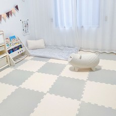 【開發票/統編】XPE加厚寶寶爬行墊 防滑保暖居家地墊 巧拼地毯, XPE素麵(灰白雙拼),4片裝-含邊條60*2cm-無味, 1個