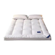 숙면 매트리스 토퍼 다운 침구 호텔 바닥 수면 매트 침대 베개 커버 힐튼, 그레이 6cm