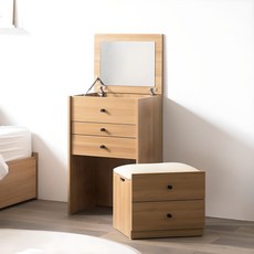 파로마 헤리스 서랍형 스툴 화장대 방문설치, 오크