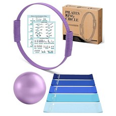SUBCULTUREPICK 필라테스 링 실리콘 매직 가볍고 내구성이 뛰어난 유연한 피트니스 서클 운동 장비 팔 허벅지 다리 코어 요가 176449, 바이올렛