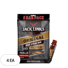 잭링크스 비프 스테이크 바 오리지널 육포, 125g, 4개